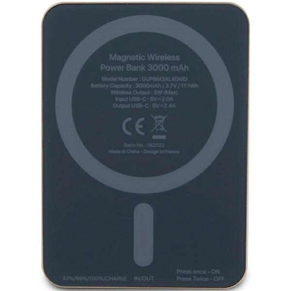 Guess MagSafe Metal Script Logo indukcinis powerbank 5W 3000mAh - auksinis - Image 3