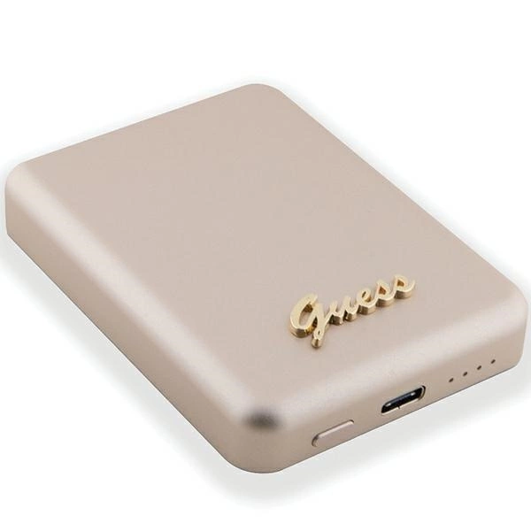 Guess MagSafe Metal Script Logo indukcinis powerbank 5W 3000mAh - auksinis - Image 4