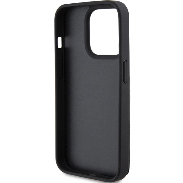 Karl Lagerfeld Saffiano kortelių lizdai ir stovas Monogram Choupette dėklas skirtas iPhone 15 Pro - juodas - Image 7