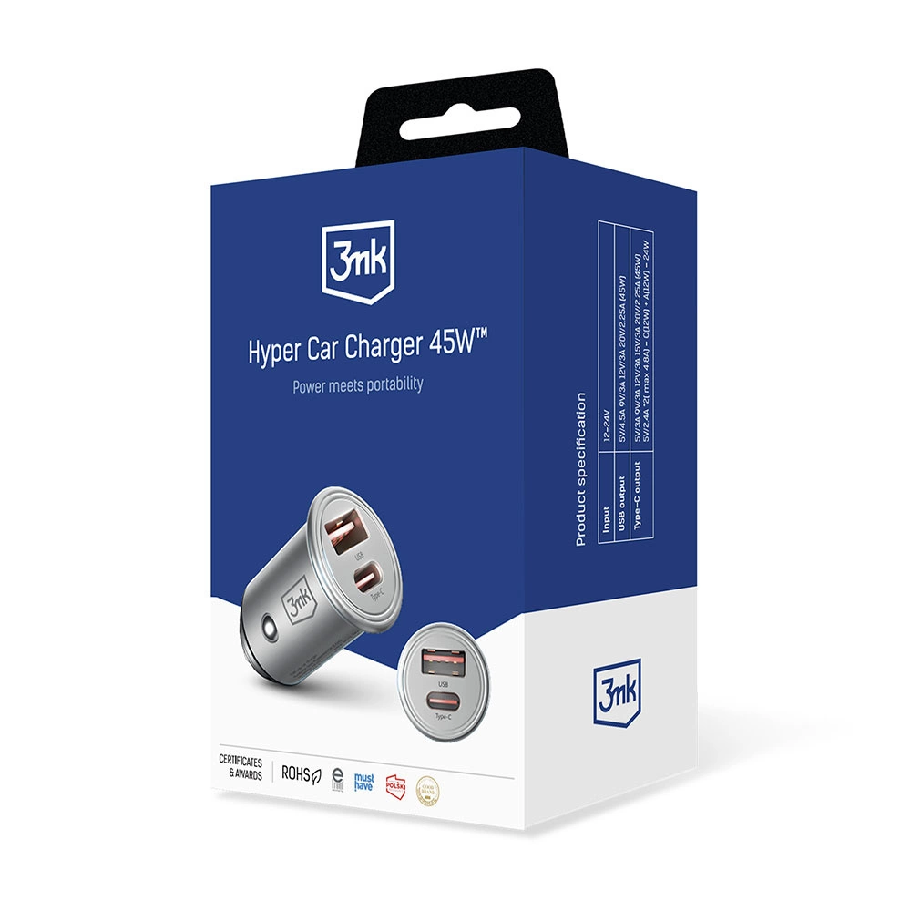 Priedai - 3mk Hyper Car Charger 45W - Image 9