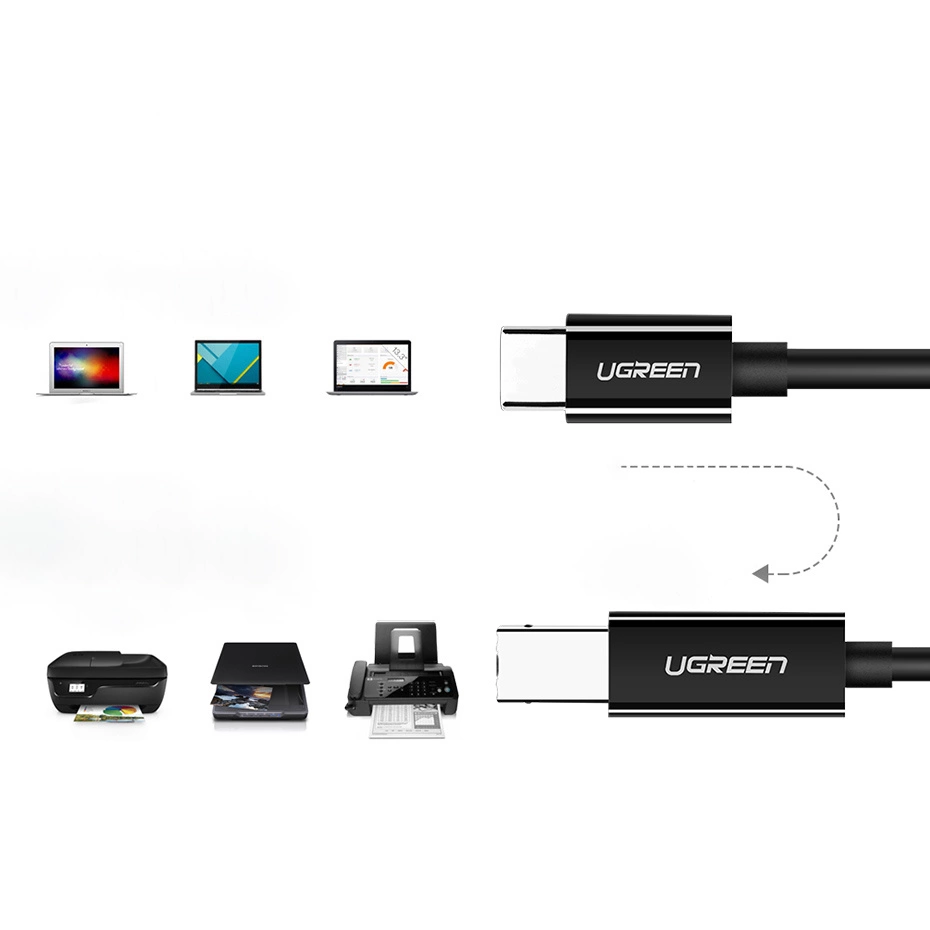 Ugreen US241 USB-C 2.0 - USB-B laidas 1 m - juodas - Image 4