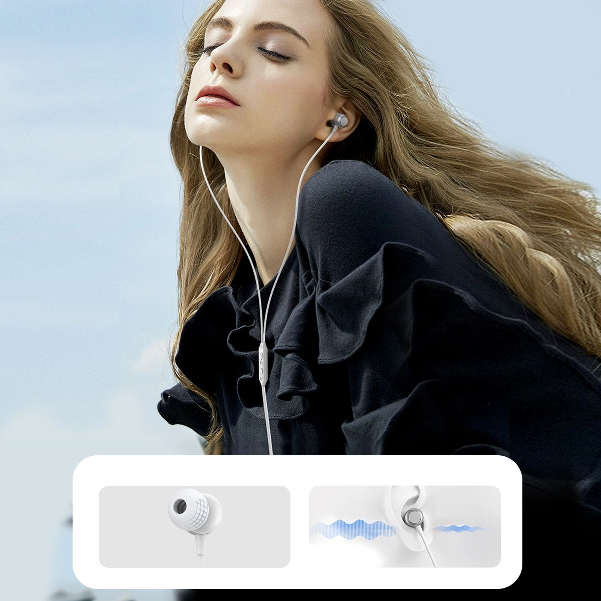 Joyroom JR-EC06 USB-C in-ear ausinės - sidabrinės - Image 8