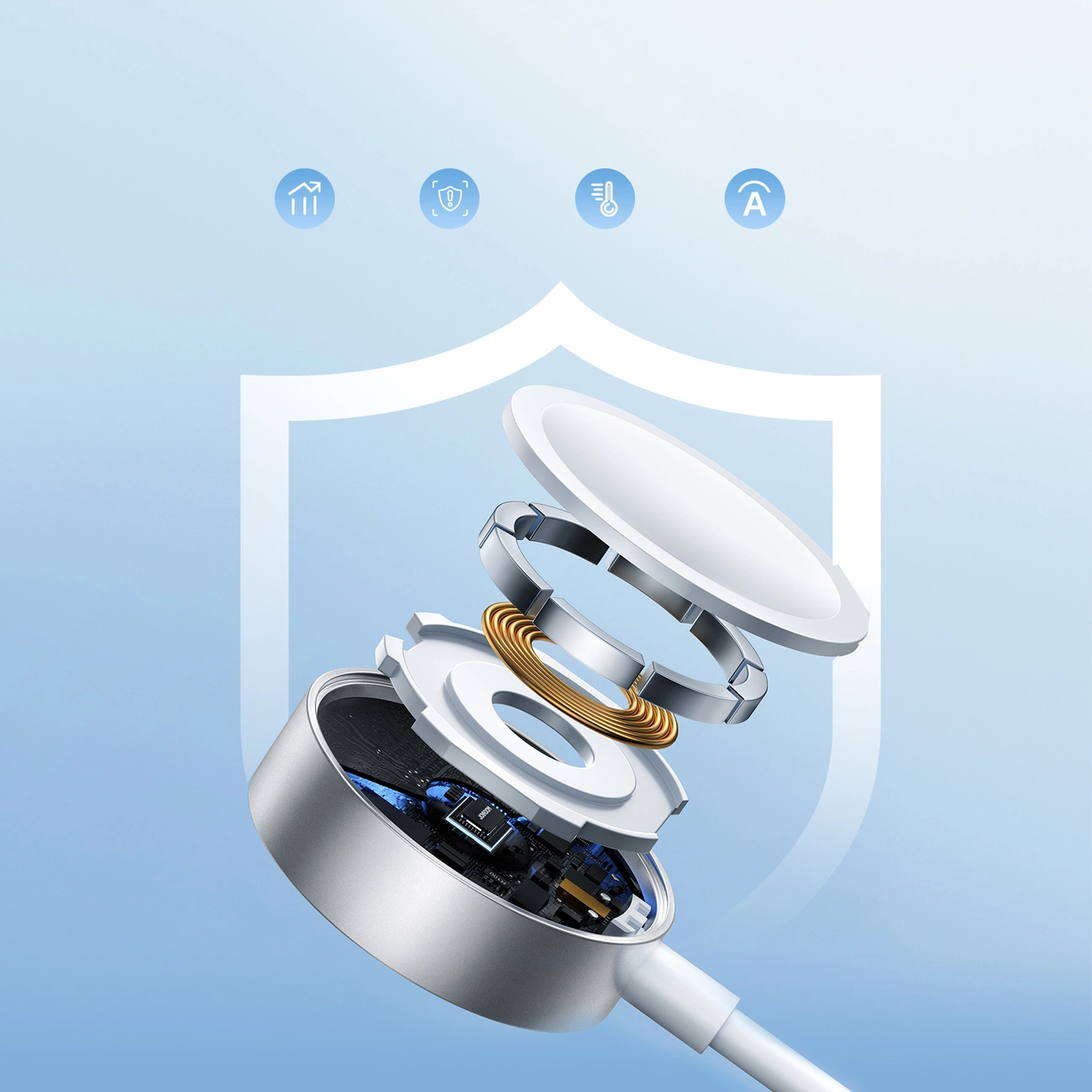 Joyroom S-IW007 3-in-1 USB-A magnetinis įkrovimo laidas - Lightning 1,2 m - baltas - Image 13