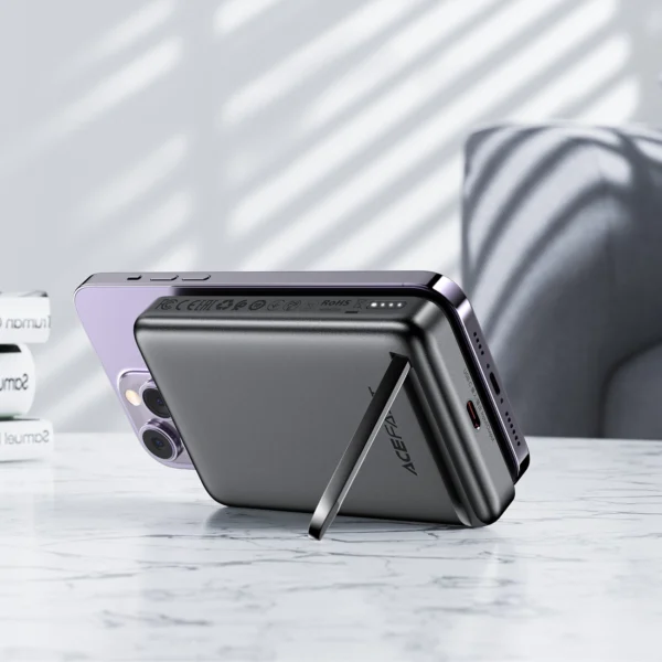 Acefast M6 PD 20W 10000mAh indukcinis powerbank + laidas - juodas - Image 4