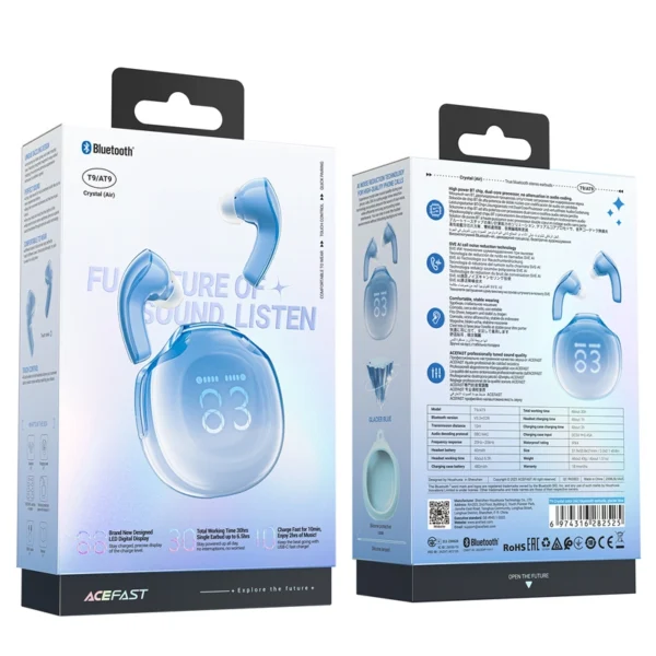 Acefast T9 Bluetooth 5.3 in-ear belaidės ausinės - mėlynos - Image 8