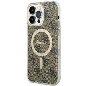 Guess IML 4G MagSafe Case for iPhone 15 Pro Max - Brown
