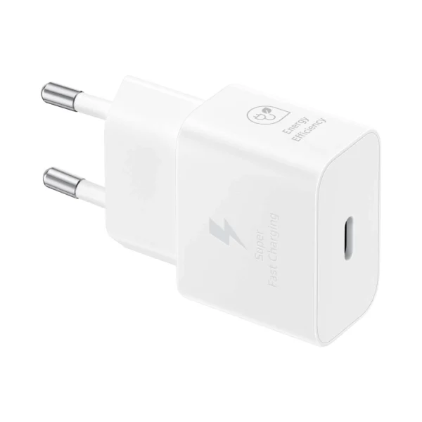 Samsung EP-T2510XWEGEU 25W SFC GaN sieninis įkroviklis su USB-C laidu - baltas - Image 2