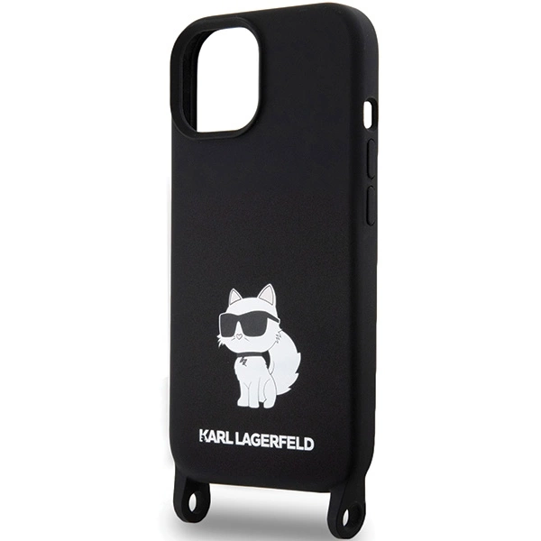 Karl Lagerfeld KLHCP15SSCBSCNK iPhone 15 6,1" hardcase juodas/juodas Crossbody silikoninis Choupette - Image 5