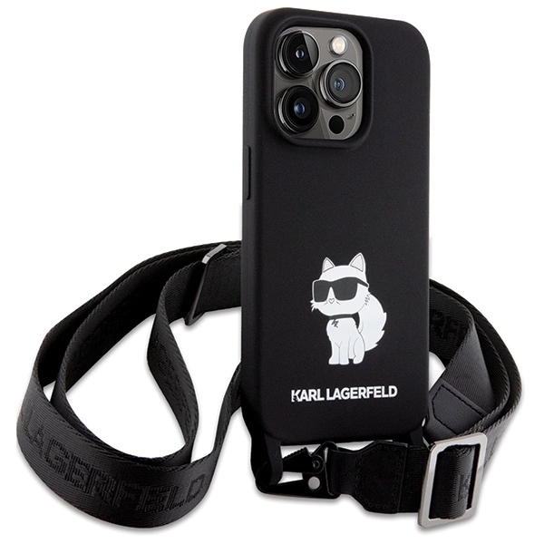 Karl Lagerfeld KLHCP15XSCBSCNK iPhone 15 Pro Max 6,7" hardcase juodas/juodas Crossbody silikoninis Choupette - Image 3