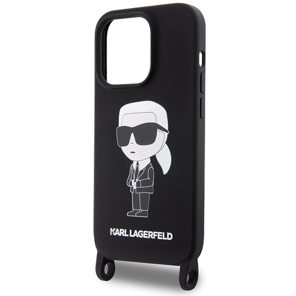 Karl Lagerfeld KLHCP15XSCBSKNK iPhone 15 Pro Max 6,7" hardcase juodas/juodas Crossbody silikoninis Ikonik - Image 5
