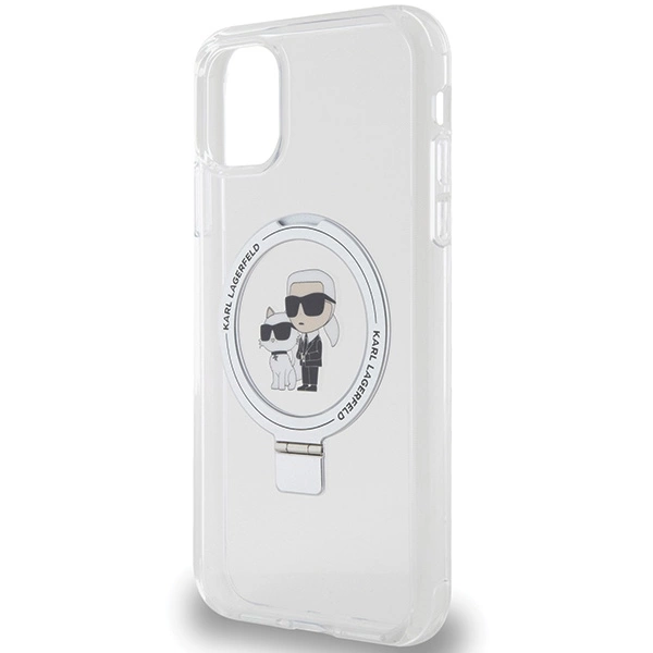 Karl Lagerfeld KLHMN61HMRSKCH iPhone 11 / Xr 6,1" baltas/baltas hardcase Ring Stand Karl & Choupette MagSafe - Image 6