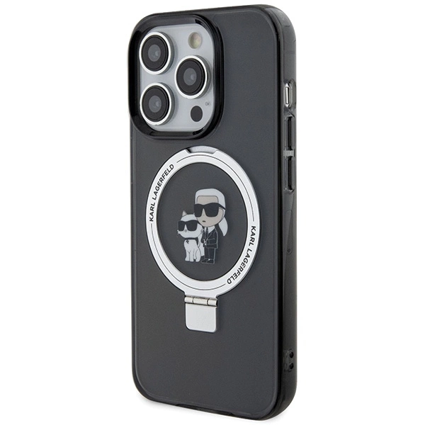Karl Lagerfeld KLHMP13LHMRSKCK iPhone 13 Pro 6,1" juodas/juodas hardcase Ring Stand Karl & Choupette MagSafe - Image 2