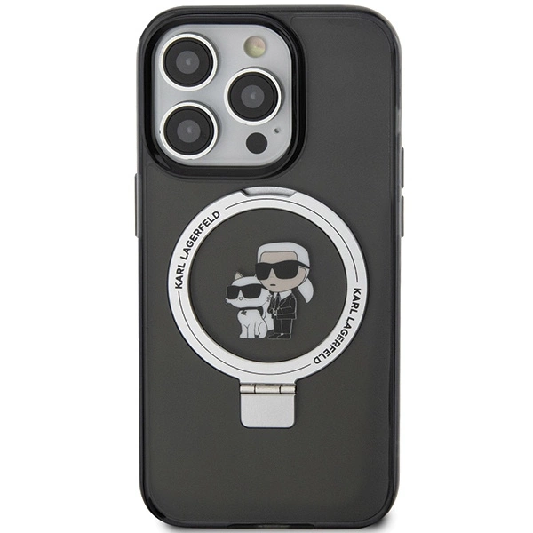 Karl Lagerfeld KLHMP13LHMRSKCK iPhone 13 Pro 6,1" juodas/juodas hardcase Ring Stand Karl & Choupette MagSafe - Image 3