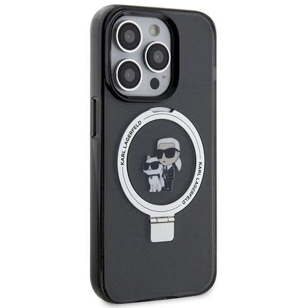 Karl Lagerfeld KLHMP13LHMRSKCK iPhone 13 Pro 6,1" juodas/juodas hardcase Ring Stand Karl & Choupette MagSafe - Image 4