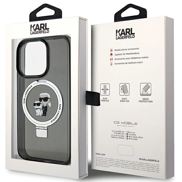 Karl Lagerfeld KLHMP13LHMRSKCK iPhone 13 Pro 6,1" juodas/juodas hardcase Ring Stand Karl & Choupette MagSafe - Image 8