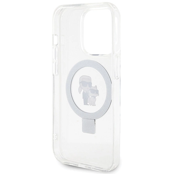 Karl Lagerfeld KLHMP14LHMRSKCH iPhone 14 Pro 6,1" baltas/baltas hardcase Ring Stand Karl & Choupette MagSafe - Image 7