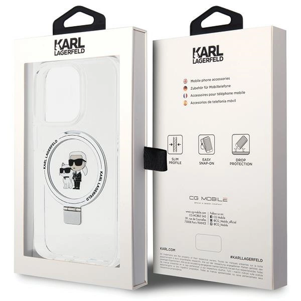 Karl Lagerfeld KLHMP14LHMRSKCH iPhone 14 Pro 6,1" baltas/baltas hardcase Ring Stand Karl & Choupette MagSafe - Image 8