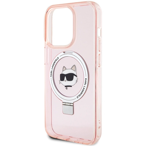 Karl Lagerfeld KLHMP15LHMRSCHP iPhone 15 Pro 6,1" rožinis/rožinis hardcase Ring Stand Choupette Head MagSafe - Image 6