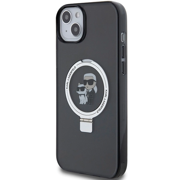 Karl Lagerfeld KLHMP15MHMRSKCK iPhone 15 Plus 6,7" juodas/juodas hardcase Ring Stand Karl & Choupette MagSafe - Image 2