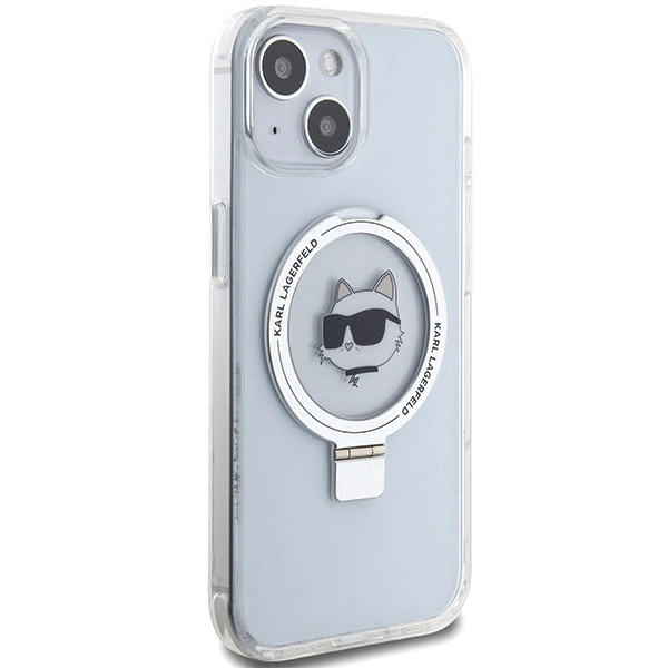 Karl Lagerfeld KLHMP15SHMRSCHH iPhone 15 6,1" baltas/baltas hardcase Ring Stand Choupette Head MagSafe - Image 4