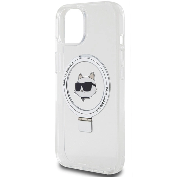 Karl Lagerfeld KLHMP15SHMRSCHH iPhone 15 6,1" baltas/baltas hardcase Ring Stand Choupette Head MagSafe - Image 6