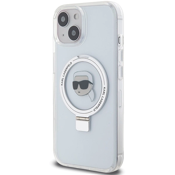 Karl Lagerfeld KLHMP15SHMRSKHH iPhone 15 6,1" baltas/baltas hardcase Ring Stand Karl Head MagSafe - Image 2