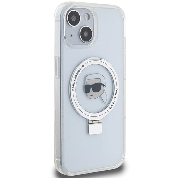 Karl Lagerfeld KLHMP15SHMRSKHH iPhone 15 6,1" baltas/baltas hardcase Ring Stand Karl Head MagSafe - Image 4