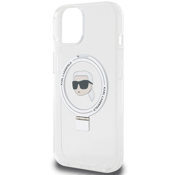 Karl Lagerfeld KLHMP15SHMRSKHH iPhone 15 6,1" baltas/baltas hardcase Ring Stand Karl Head MagSafe - Image 6