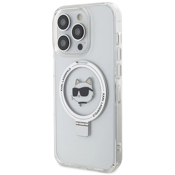 Karl Lagerfeld KLHMP15XHMRSCHH iPhone 15 Pro Max 6,7" baltas/baltas hardcase Ring Stand Choupette Head MagSafe - Image 2