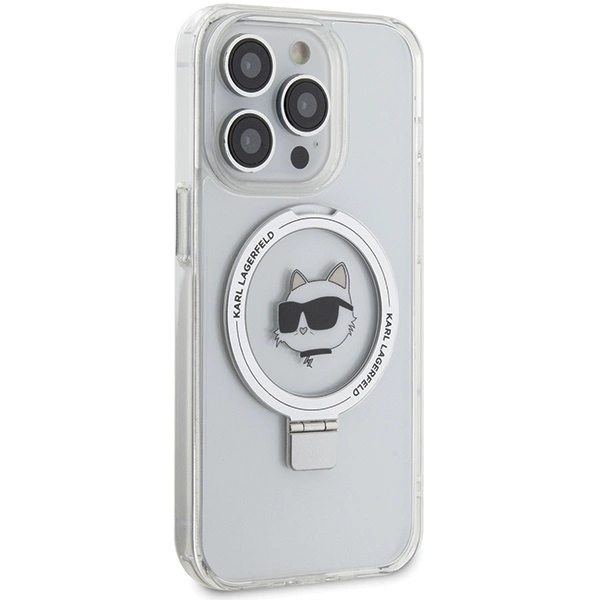 Karl Lagerfeld KLHMP15XHMRSCHH iPhone 15 Pro Max 6,7" baltas/baltas hardcase Ring Stand Choupette Head MagSafe - Image 4