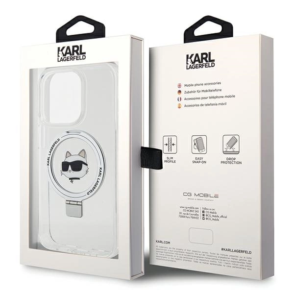 Karl Lagerfeld KLHMP15XHMRSCHH iPhone 15 Pro Max 6,7" baltas/baltas hardcase Ring Stand Choupette Head MagSafe - Image 8