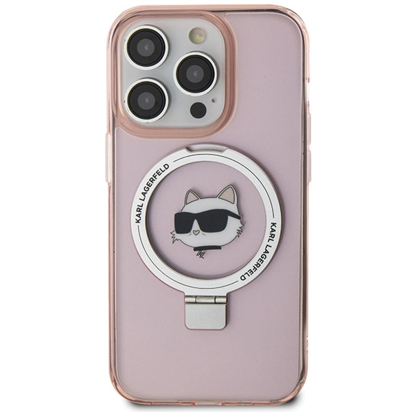 Karl Lagerfeld KLHMP15XHMRSCHP iPhone 15 Pro Max 6,7" rožinis/rožinis hardcase Ring Stand Choupette Head MagSafe - Image 3