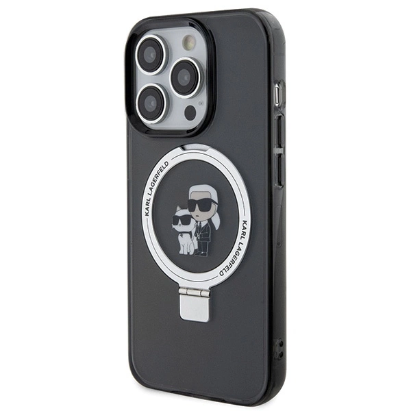 Karl Lagerfeld KLHMP15XHMRSKCK iPhone 15 Pro Max 6,7" juodas/juodas hardcase Ring Stand Karl & Choupette MagSafe - Image 2