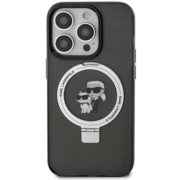 Karl Lagerfeld KLHMP15XHMRSKCK iPhone 15 Pro Max 6,7" juodas/juodas hardcase Ring Stand Karl & Choupette MagSafe - Image 3