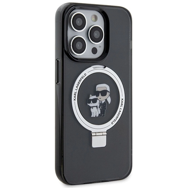 Karl Lagerfeld KLHMP15XHMRSKCK iPhone 15 Pro Max 6,7" juodas/juodas hardcase Ring Stand Karl & Choupette MagSafe - Image 4