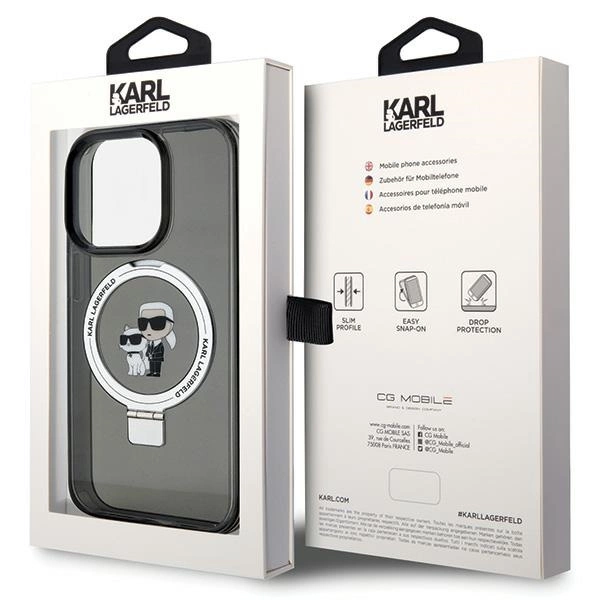 Karl Lagerfeld KLHMP15XHMRSKCK iPhone 15 Pro Max 6,7" juodas/juodas hardcase Ring Stand Karl & Choupette MagSafe - Image 8