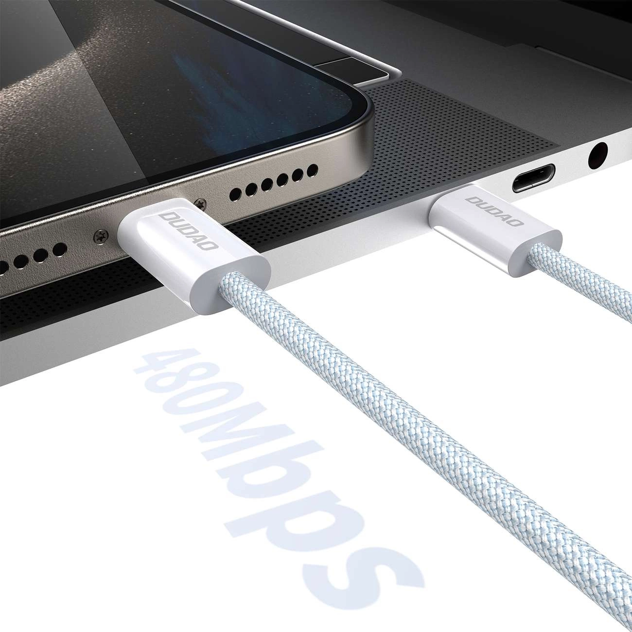 Dudao L6C USB-C - USB-C PD 30W laidas 2 m - šviesiai mėlynas - Image 4