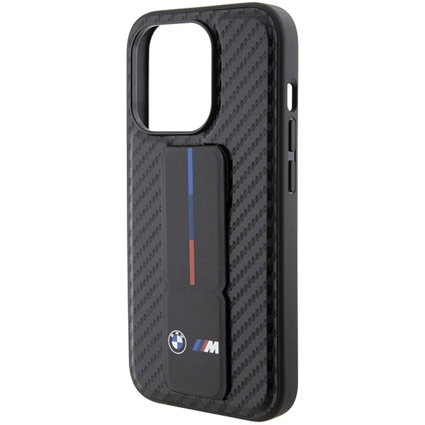 BMW Grip Stand Smooth & Carbon dėklas iPhone 15 Pro - juodas - Image 7