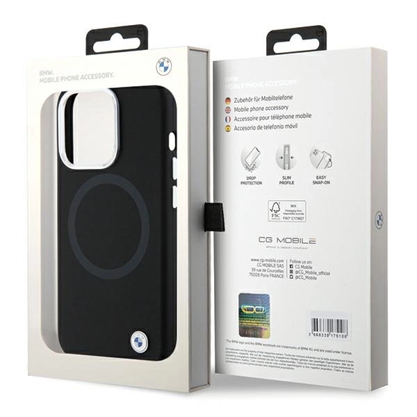 BMW Signature Liquid Silicone MagSafe dėklas iPhone 15 Pro Max - juodas - Image 8