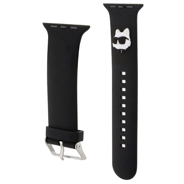Karl Lagerfeld 3D guminis Choupette galvų dirželis Apple Watch 38/40/41 mm - juodas - Image 3