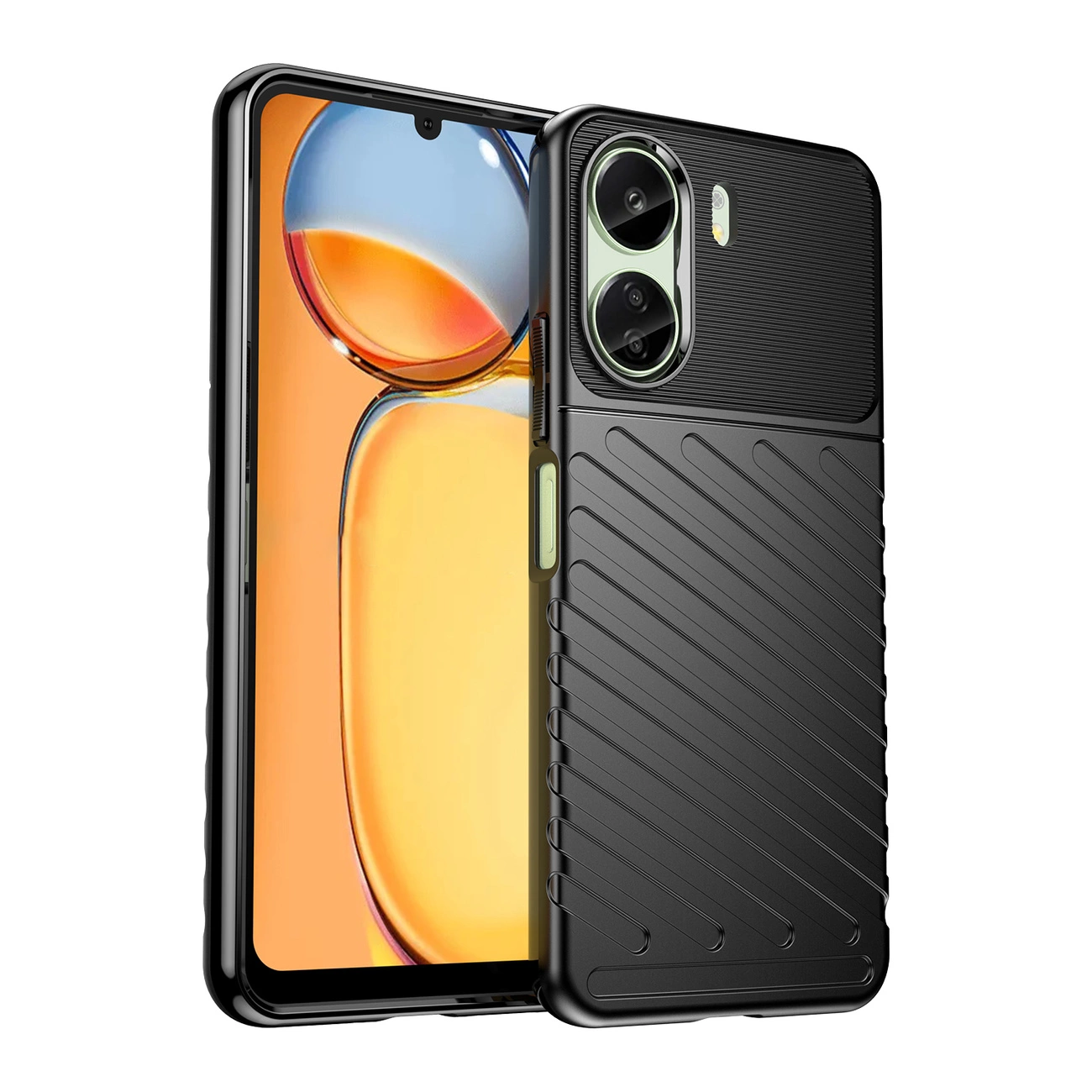 Thunder Case šarvuotas dėklas Xiaomi Redmi 13c - juodas - Image 5