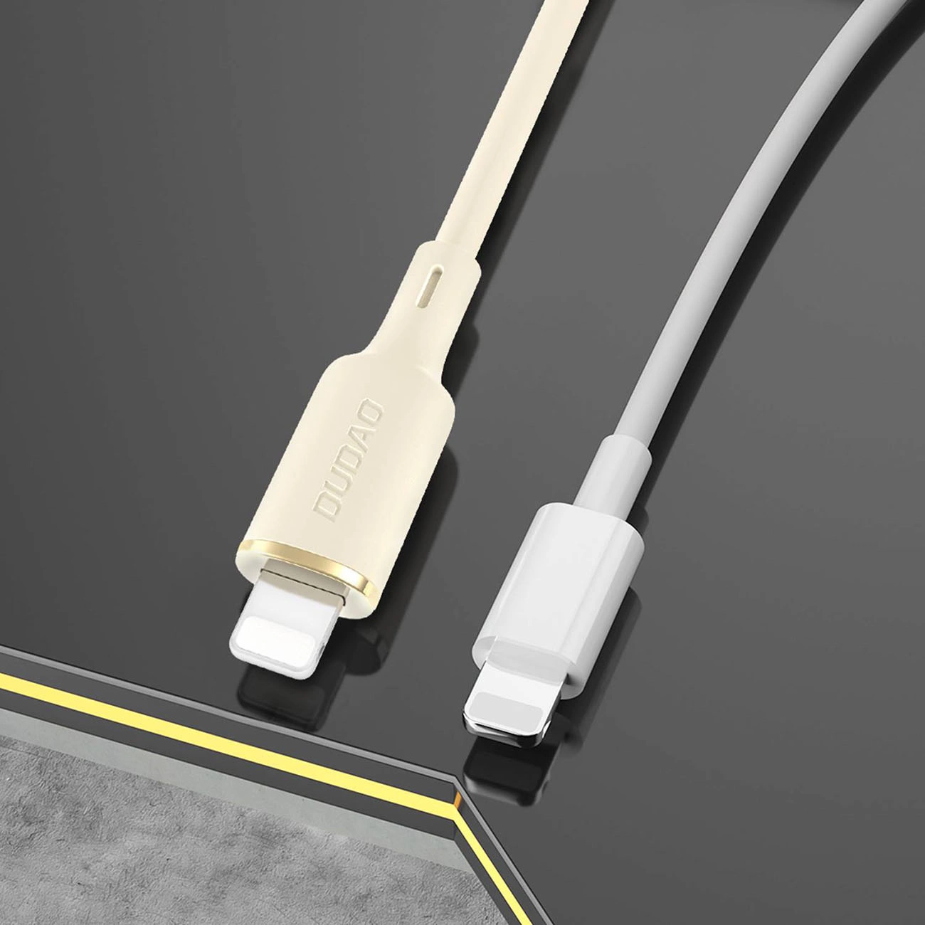 Dudao L7SF 2in1 USB-C - USB-C / Lightning 100W laidas 1,2 m - smėlio spalvos - Image 7