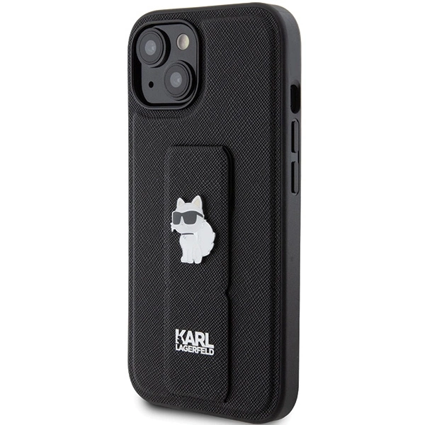 Karl Lagerfeld Gripstand Saffiano Choupette Pins dėklas iPhone 15 - juodas - Image 2
