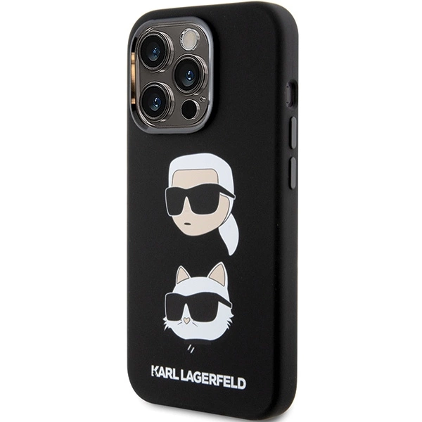 Karl Lagerfeld Silicone Karl & Choupette Head dėklas iPhone 15 Pro Max - juodas - Image 2