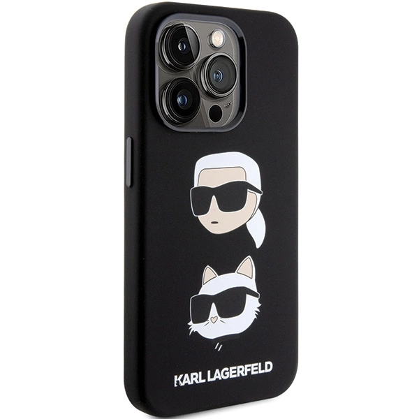 Karl Lagerfeld Silicone Karl & Choupette Head dėklas iPhone 15 Pro Max - juodas - Image 4
