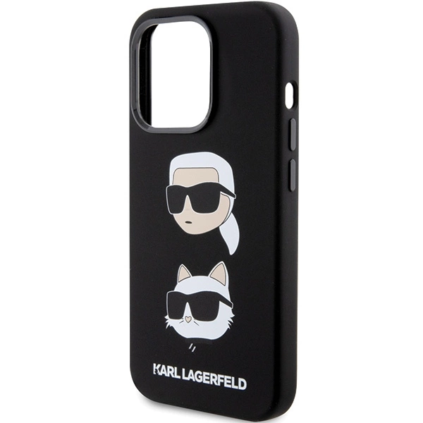 Karl Lagerfeld Silicone Karl & Choupette Head dėklas iPhone 15 Pro Max - juodas - Image 6