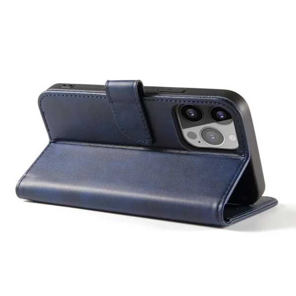 Magnetinis dėklas Samsung S24 Ultra su voleliniu užsegimu ir pinigine - mėlynas - Image 3