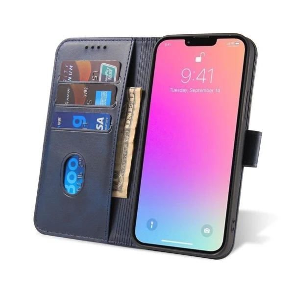 Magnetinis dėklas Samsung S24 Ultra su voleliniu užsegimu ir pinigine - mėlynas - Image 7