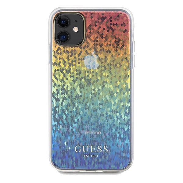 Guess IML Faceted Mirror Disco Iridescent dėklas iPhone 11 / Xr - margas - Image 3