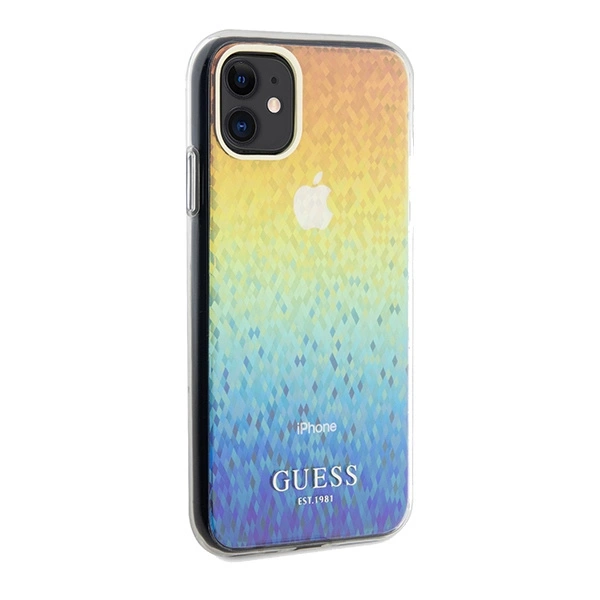 Guess IML Faceted Mirror Disco Iridescent dėklas iPhone 11 / Xr - margas - Image 4